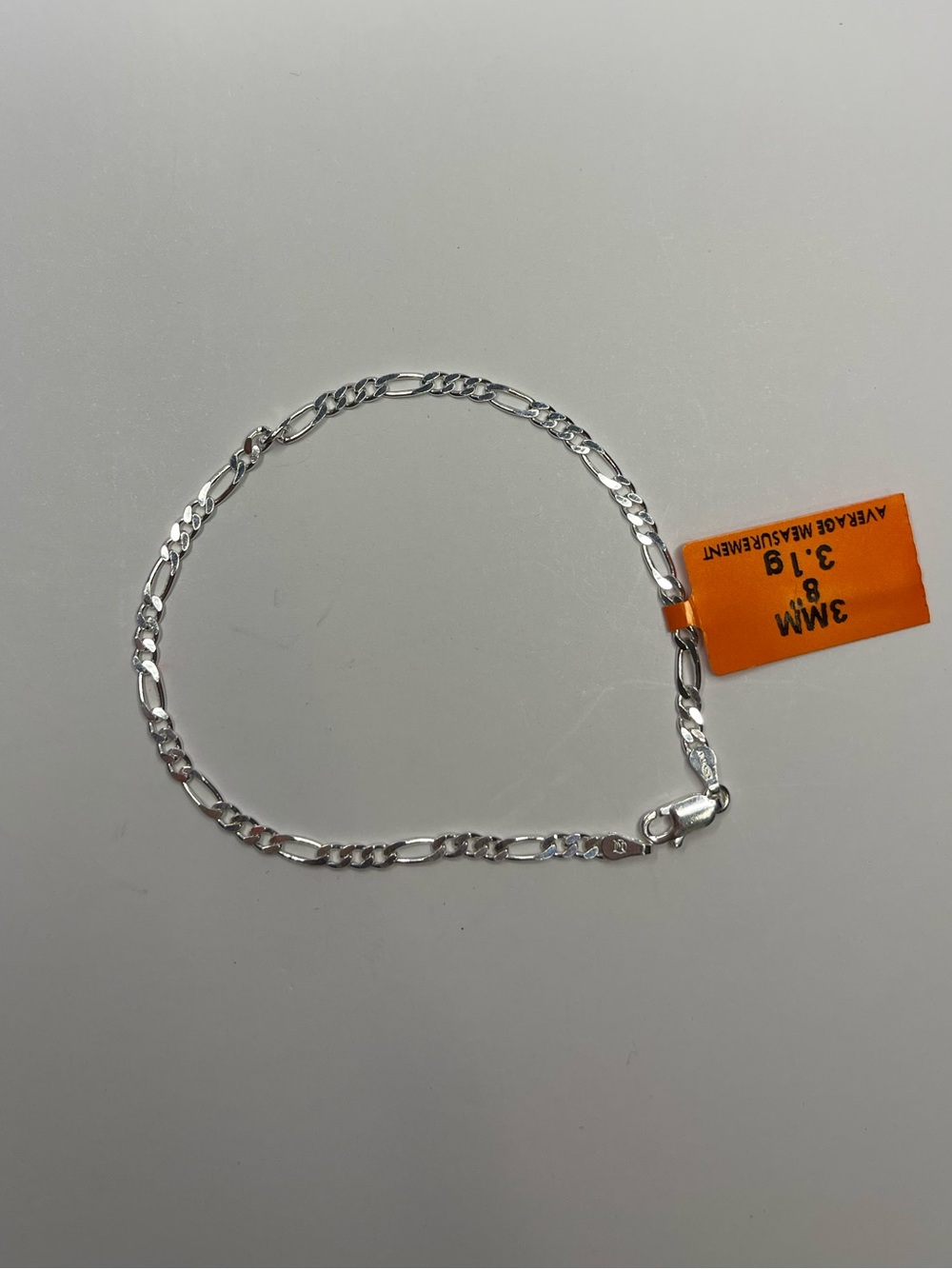 Solid 925 Sterling Silver Figaro Chain Bracelet